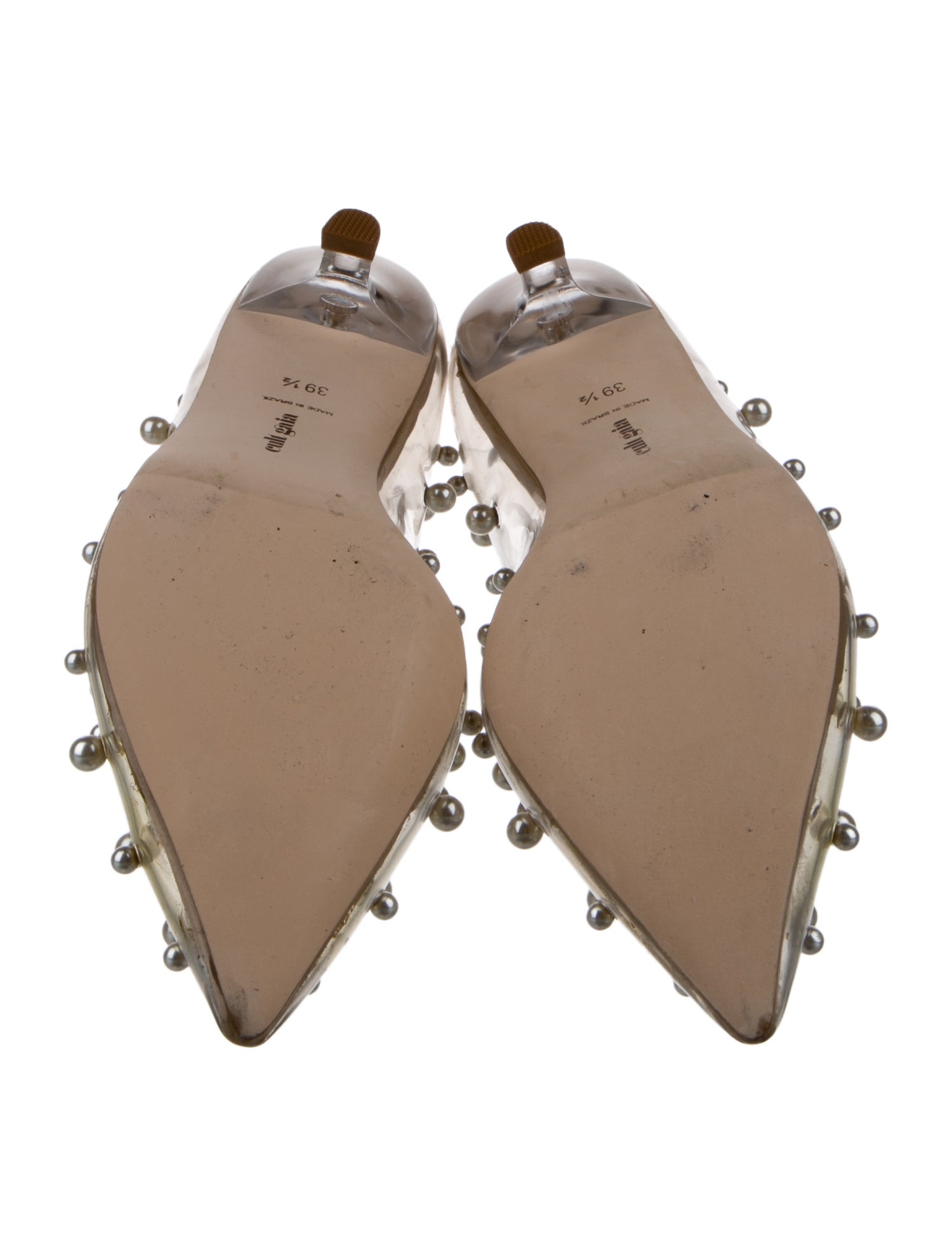 Cult Gaia Faux Pearl Accents PVC Flats